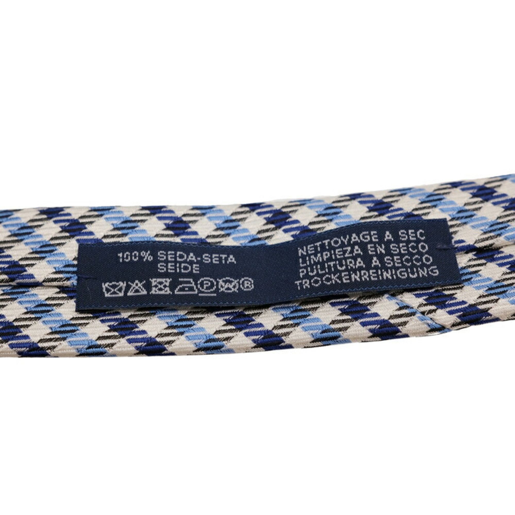 Hermes Hermes tie blue white check silk Size ONE SIZE - 7 Thumbnail