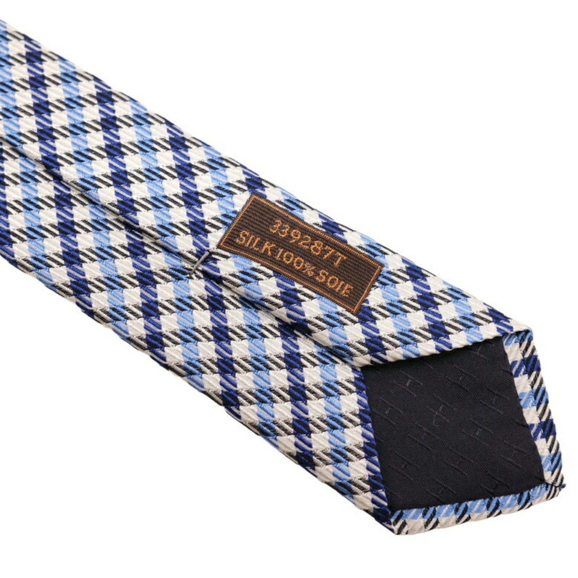Hermes Hermes tie blue white check silk Size ONE SIZE - 8 Thumbnail