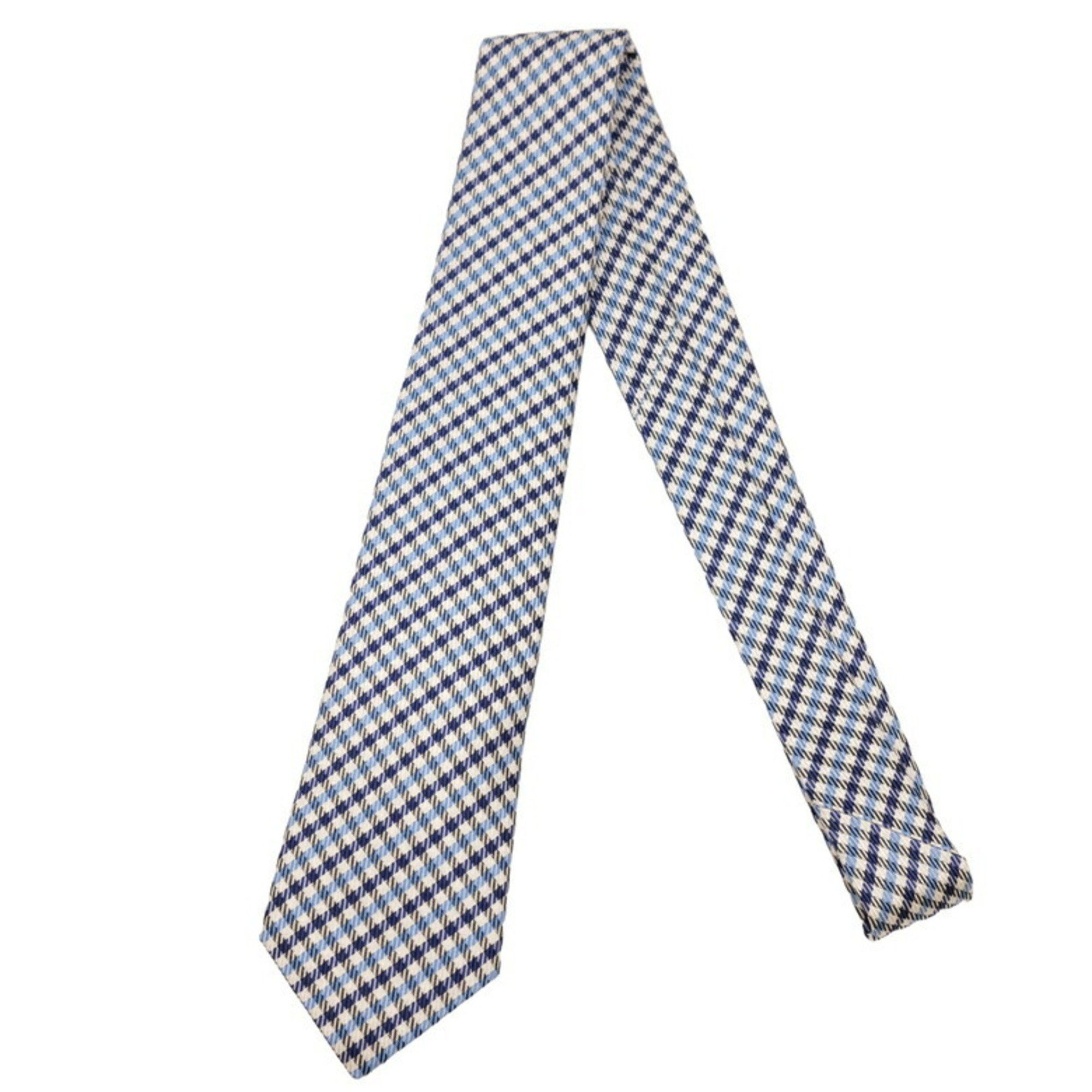 Hermes Hermes tie blue white check silk Size ONE SIZE - 2 Thumbnail