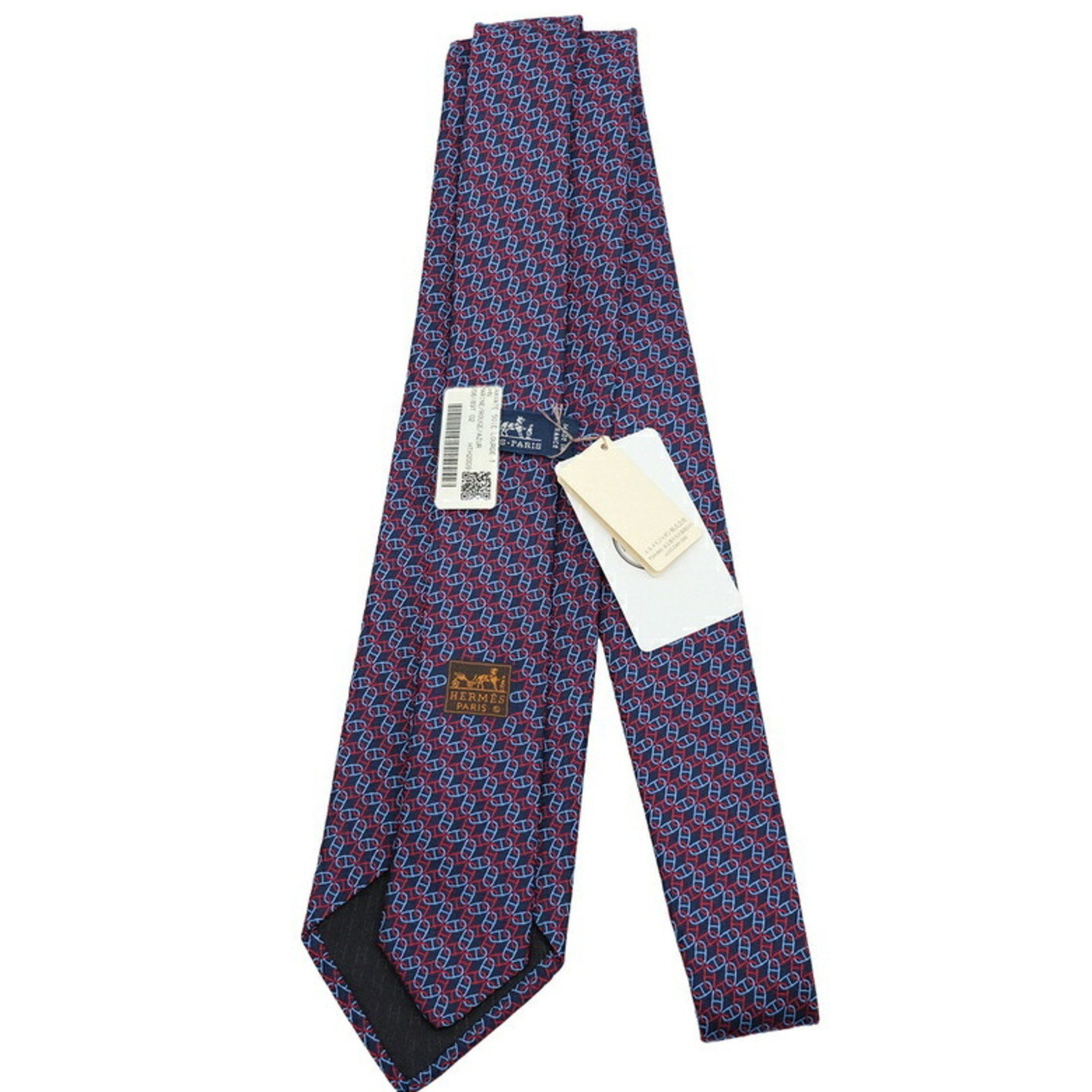 Hermes HERMES Chaine d'Ancre Necktie Silk Navy Size ONE SIZE - 4 Thumbnail