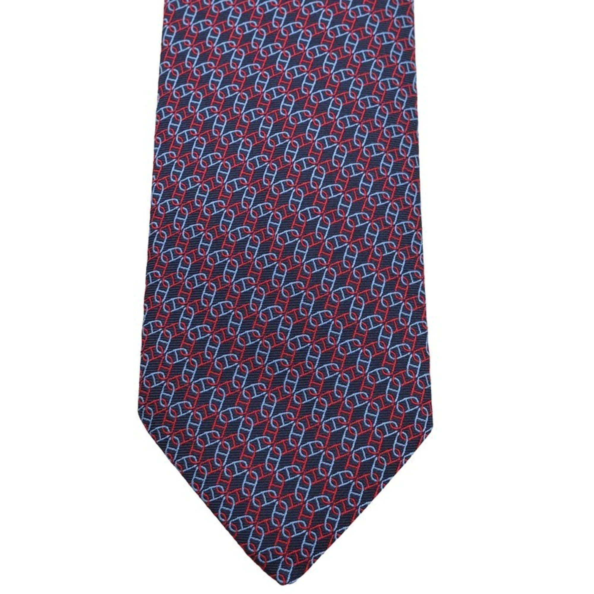 Hermes HERMES Chaine d'Ancre Necktie Silk Navy Size ONE SIZE - 3 Thumbnail