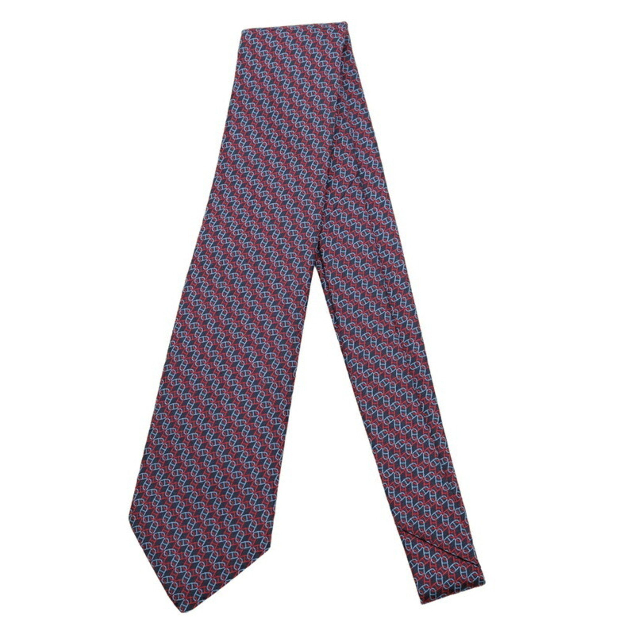 Hermes HERMES Chaine d'Ancre Necktie Silk Navy Size ONE SIZE - 2 Thumbnail