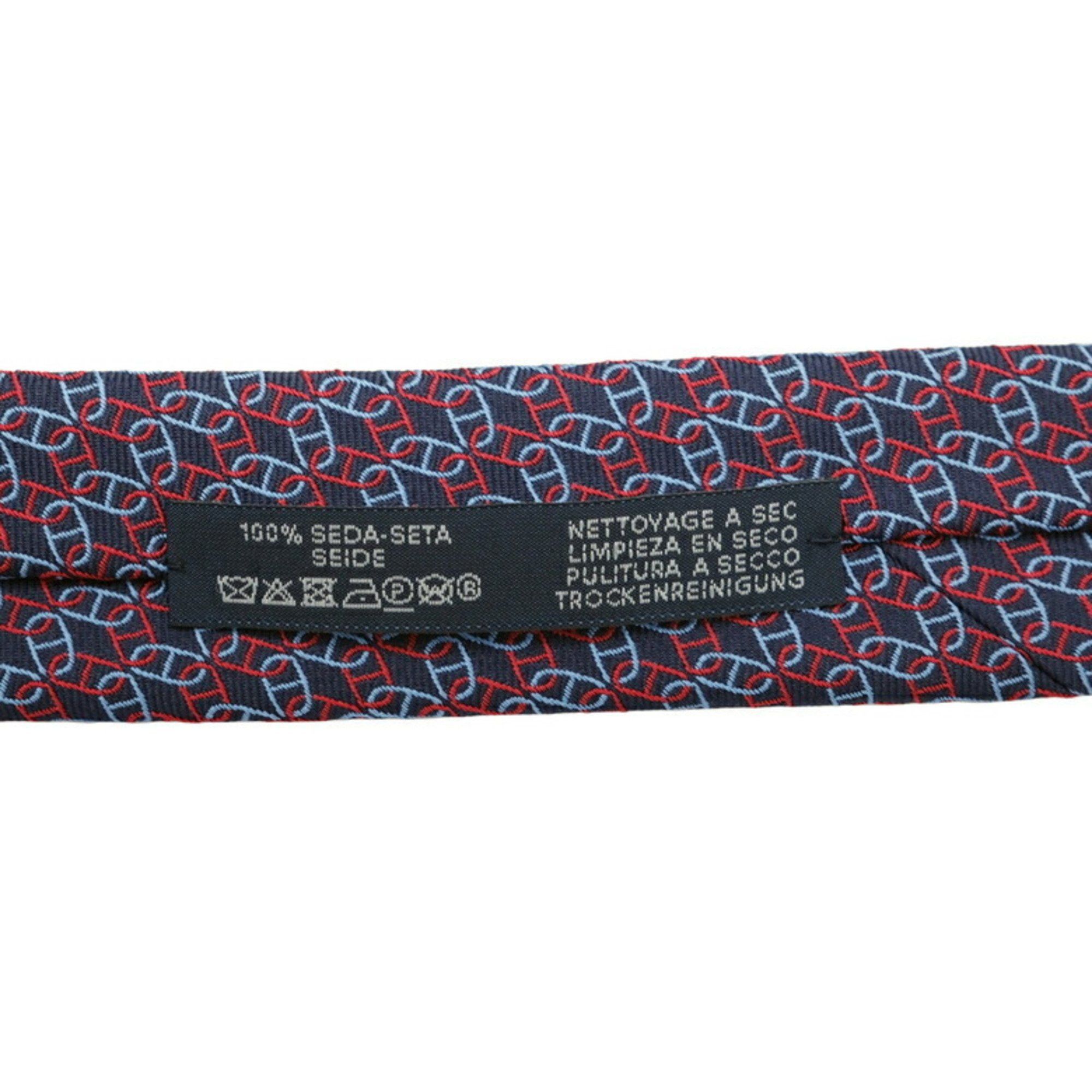 Hermes HERMES Chaine d'Ancre Necktie Silk Navy Size ONE SIZE - 7 Thumbnail