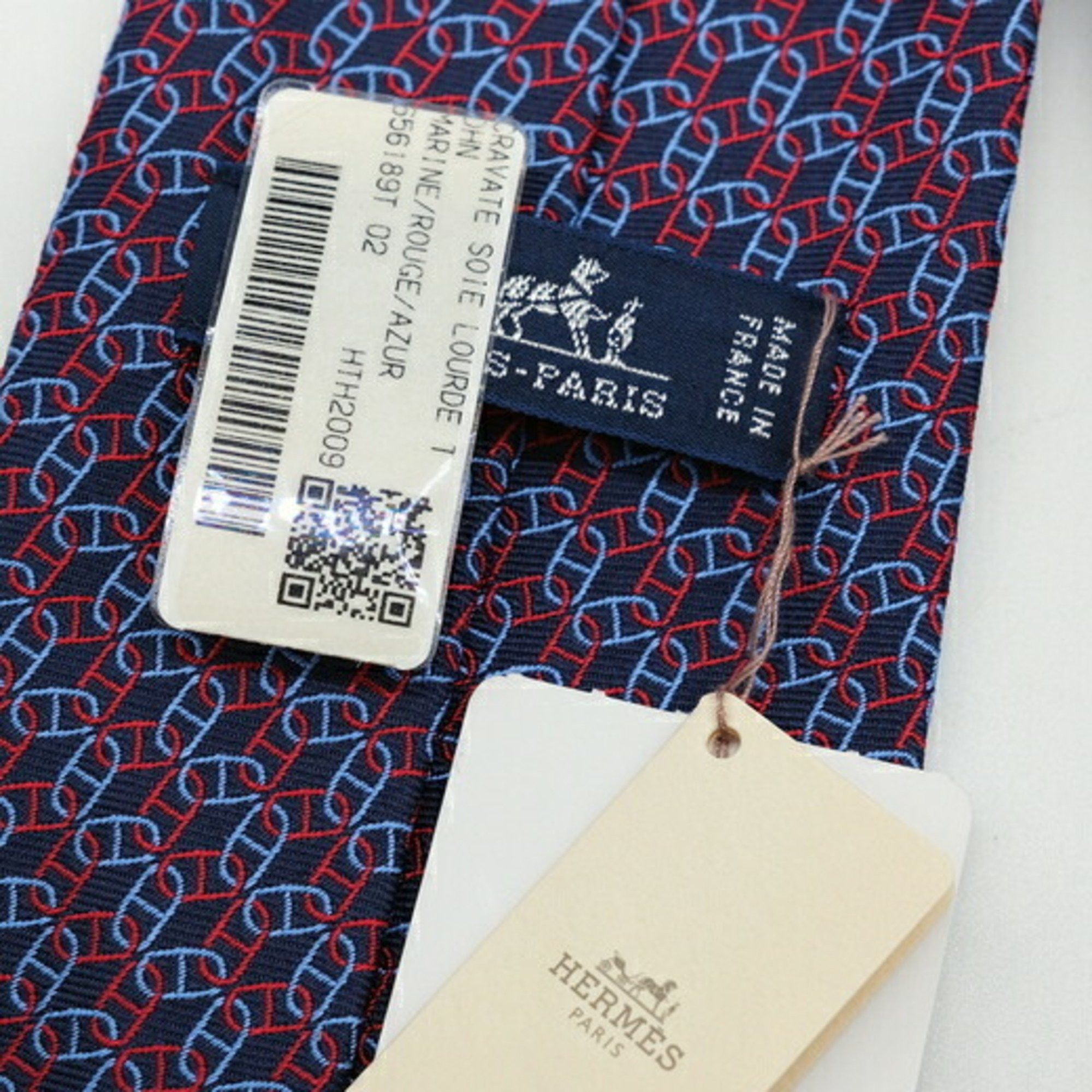 Hermes HERMES Chaine d'Ancre Necktie Silk Navy Size ONE SIZE - 6 Thumbnail