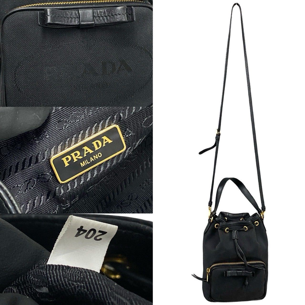 Prada Prada Shoulder Bag Black Leather Size ONE SIZE - 3 Thumbnail