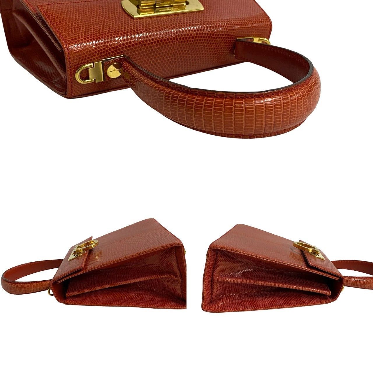 Salvatore Ferragamo Salvatore Ferragamo Shoulder Bag Orange Leather - Exotic Size ONE SIZE - 5 Thumbnail
