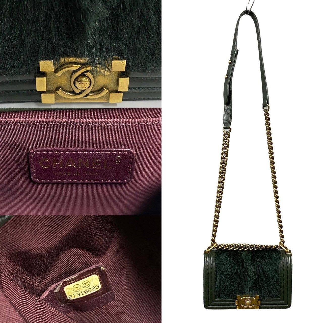 Chanel Chanel Shoulder Bag Green Fur Size ONE SIZE - 3 Thumbnail