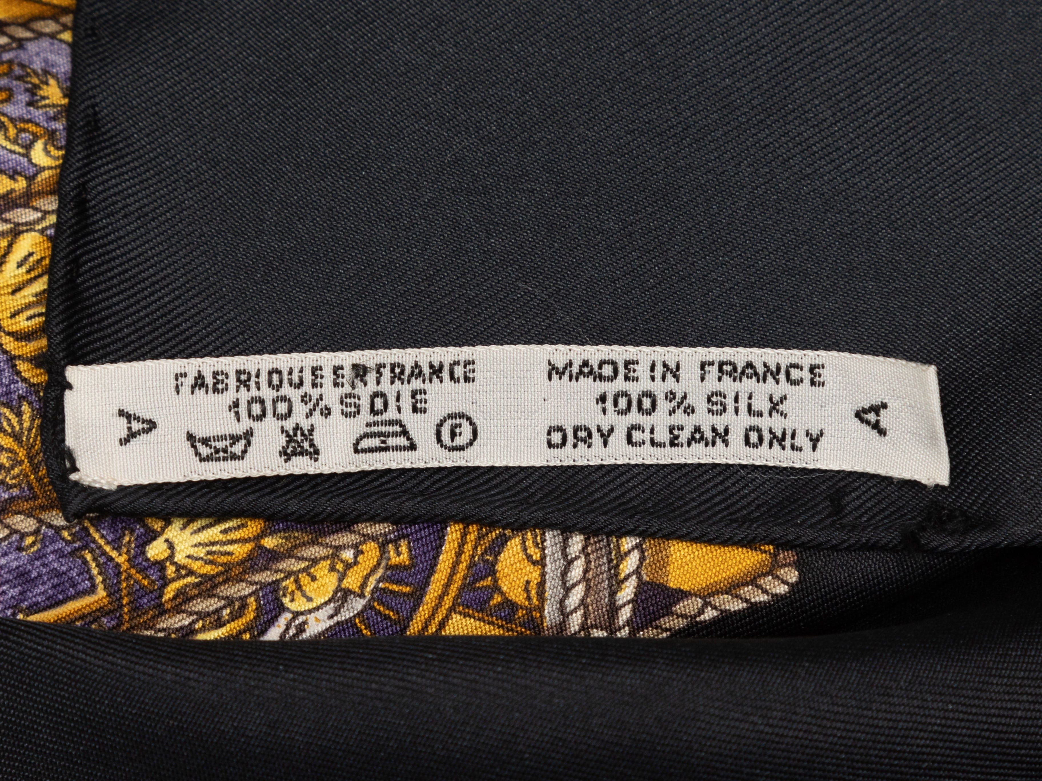 Hermes Black & Multicolor Les Tambours Printed Silk Scarf Size ONE SIZE - 2 Thumbnail