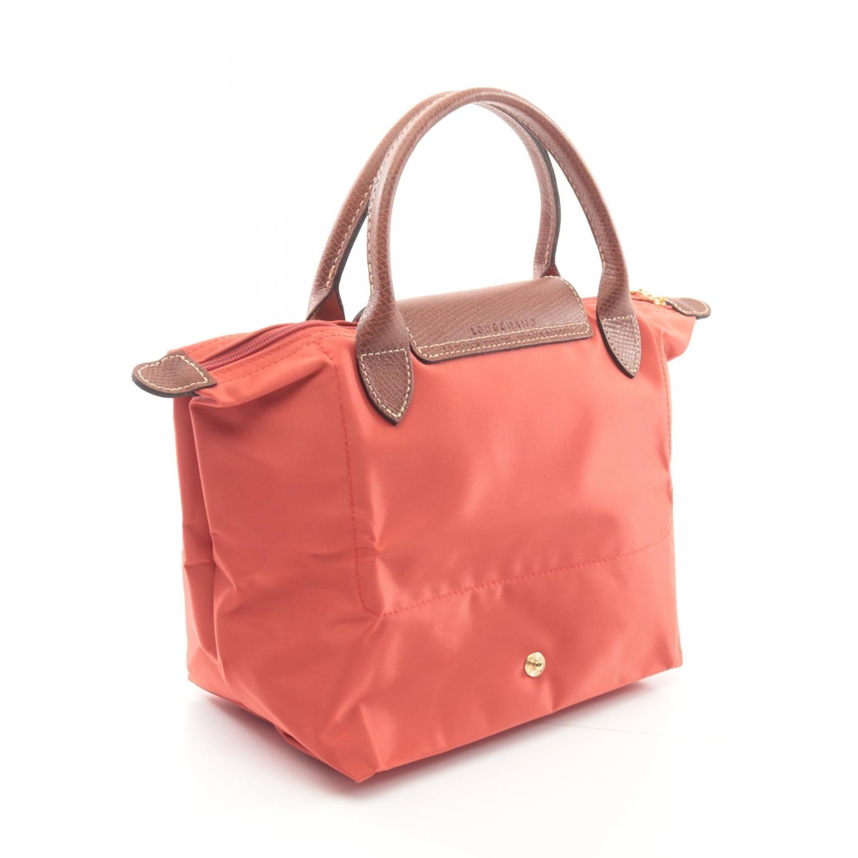 Longchamp Longchamp Le Preage Original S Handbag Canvas Leather Brown Tomato Size ONE SIZE - 2 Thumbnail