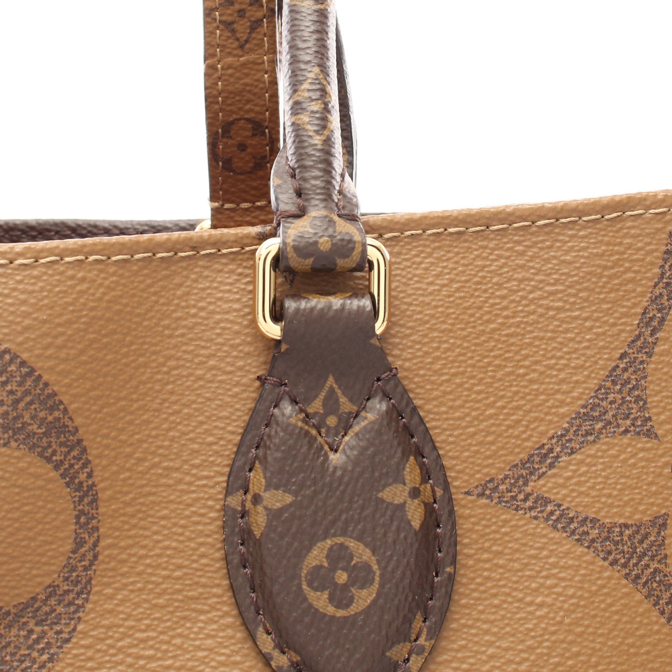 Louis Vuitton Louis Vuitton On-The-Go Gm Monogram Giant Reverse Shoulder Bag Tote Brown Beige Size ONE SIZE - 8 Thumbnail