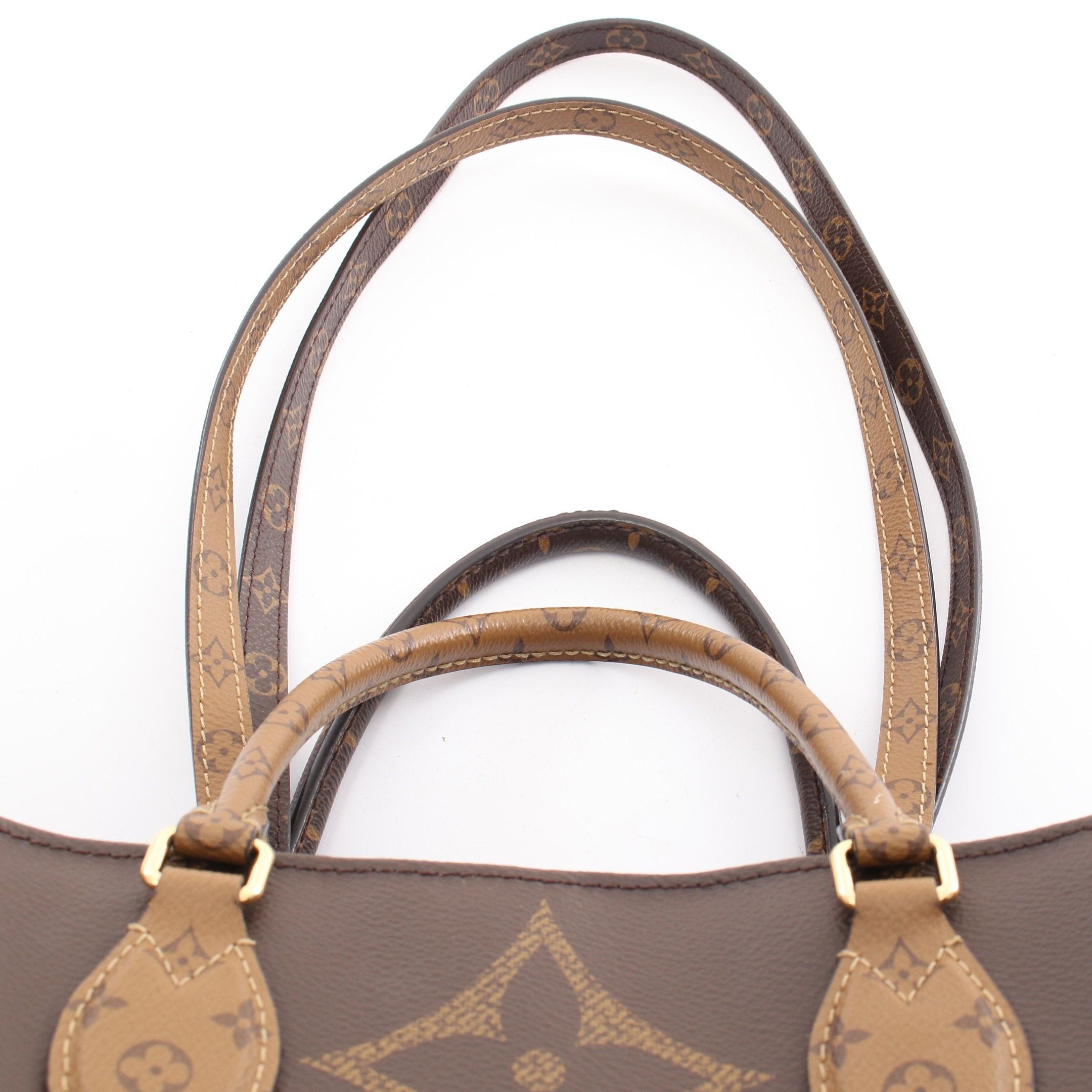 Louis Vuitton Louis Vuitton On-The-Go Gm Monogram Giant Reverse Shoulder Bag Tote Brown Beige Size ONE SIZE - 9 Thumbnail