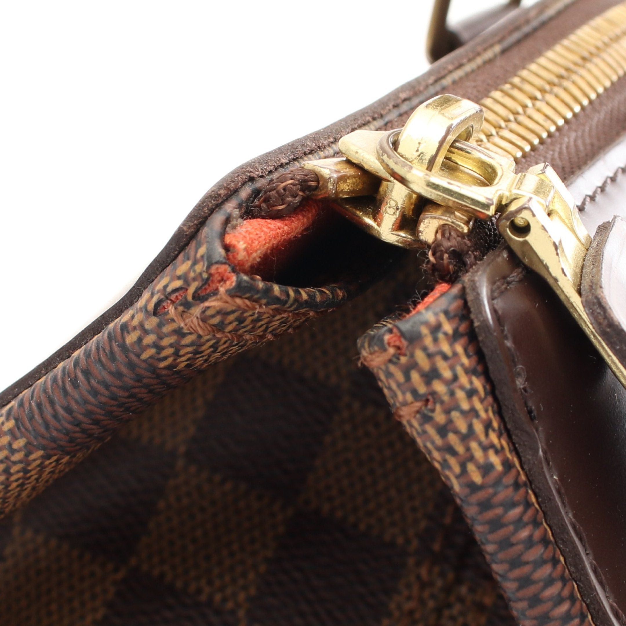 Louis Vuitton Louis Vuitton Greenwich Pm Damier Ebene Boston Bag Leather Brown Size ONE SIZE - 8 Thumbnail