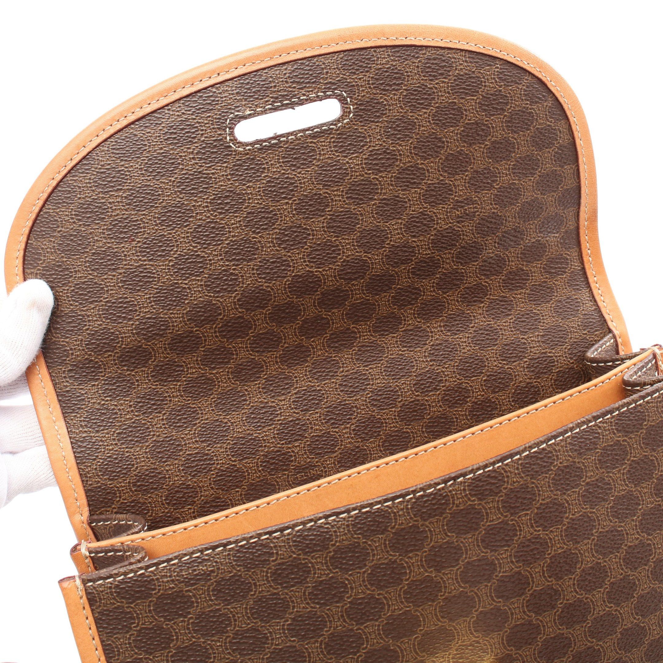 Celine Celine Macadam Shoulder Bag Leather Dark Brown Size ONE SIZE - 6 Thumbnail