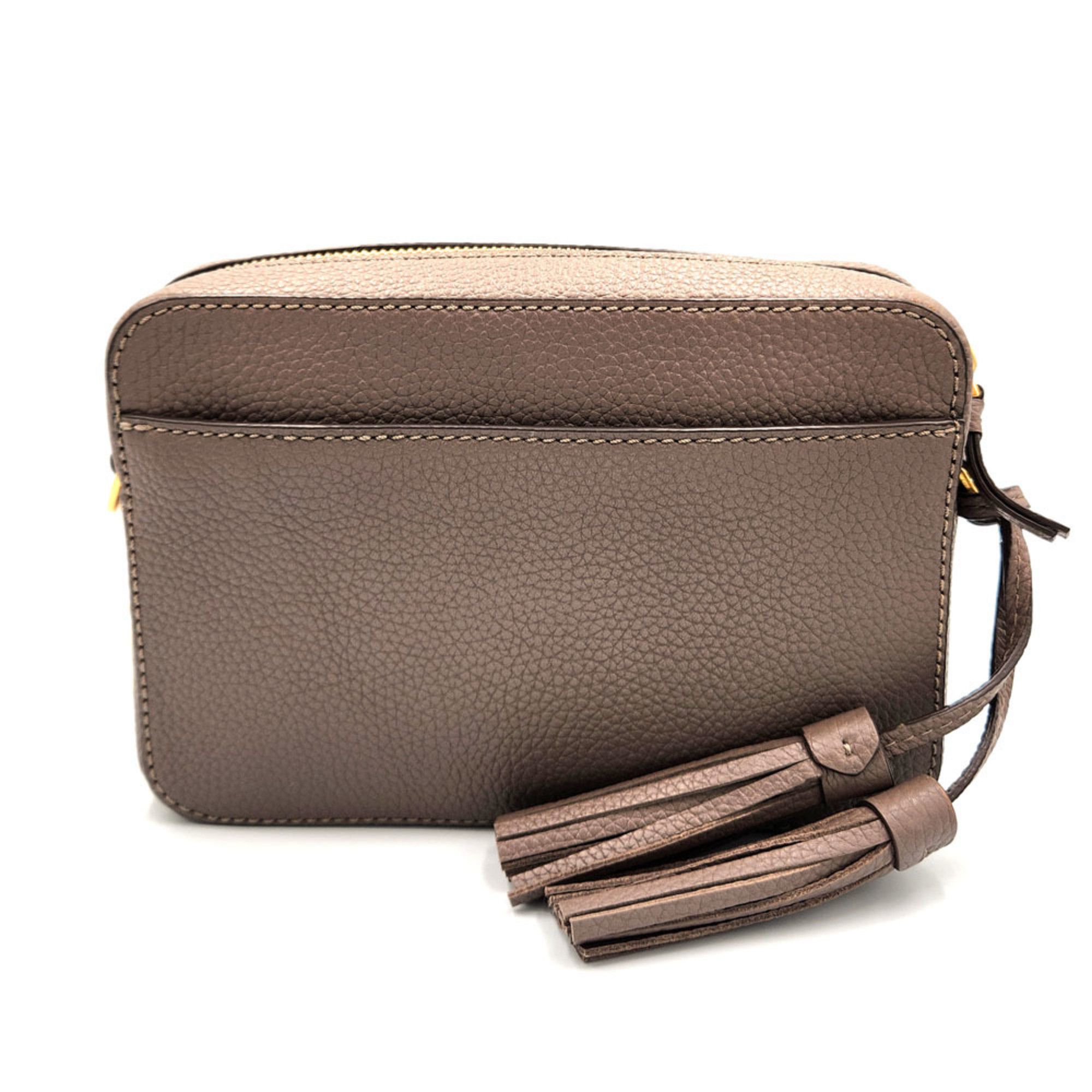 TORY BURCH McGraw Tassel Shoulder Bag 53167 Silver Maple Leather