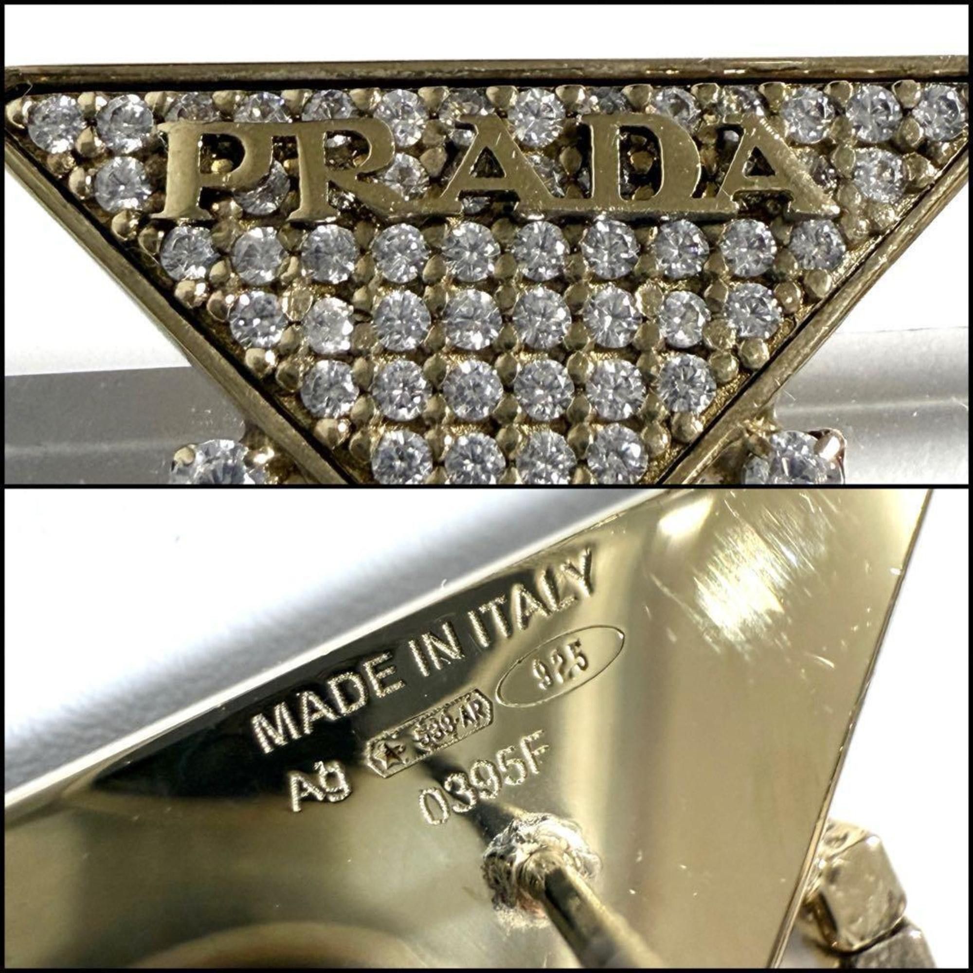 Prada Prada Women's Crystal Logo Jewel Zirconia Earrings in Silver 925 Size ONE SIZE - 9 Thumbnail