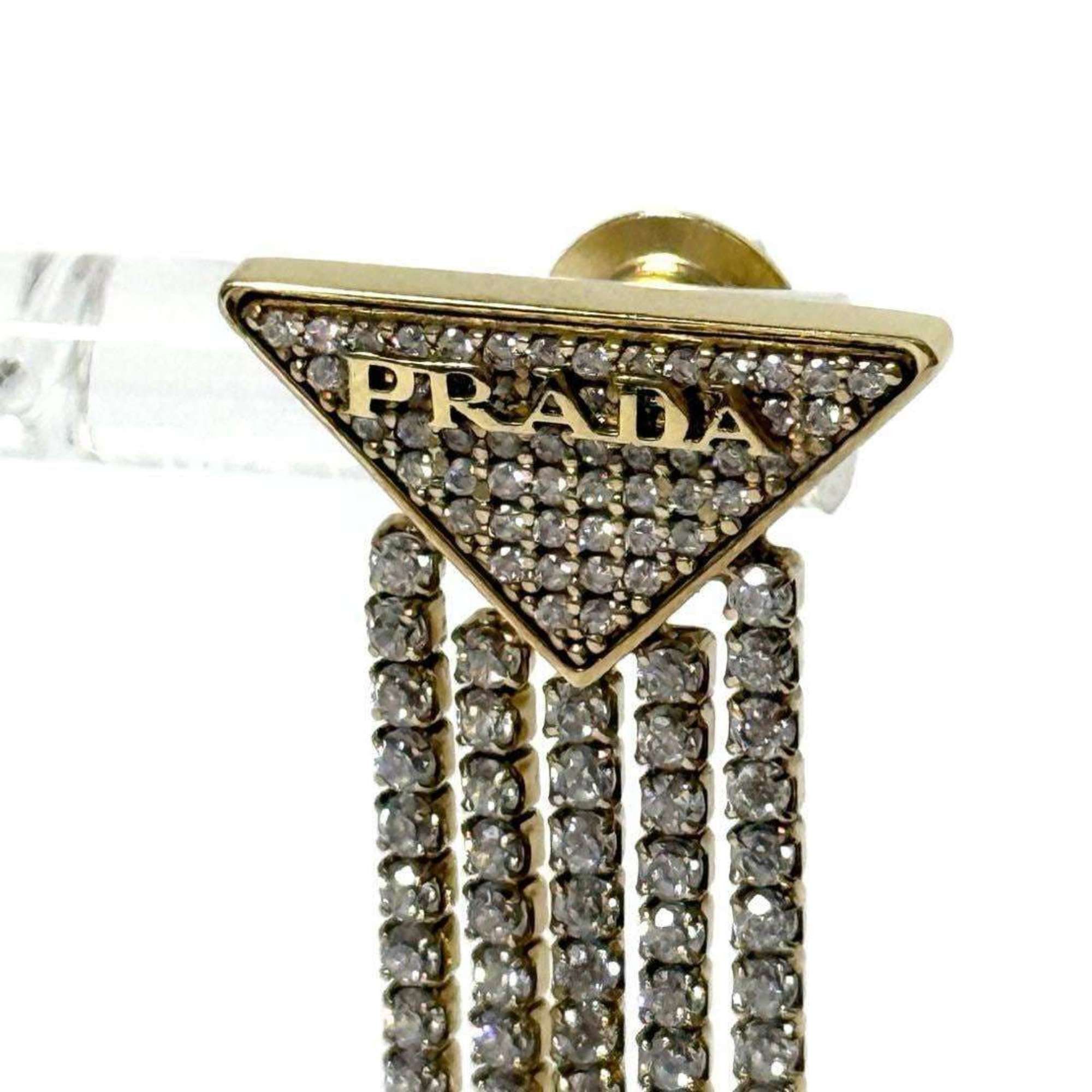 Prada Prada Women's Crystal Logo Jewel Zirconia Earrings in Silver 925 Size ONE SIZE - 3 Thumbnail