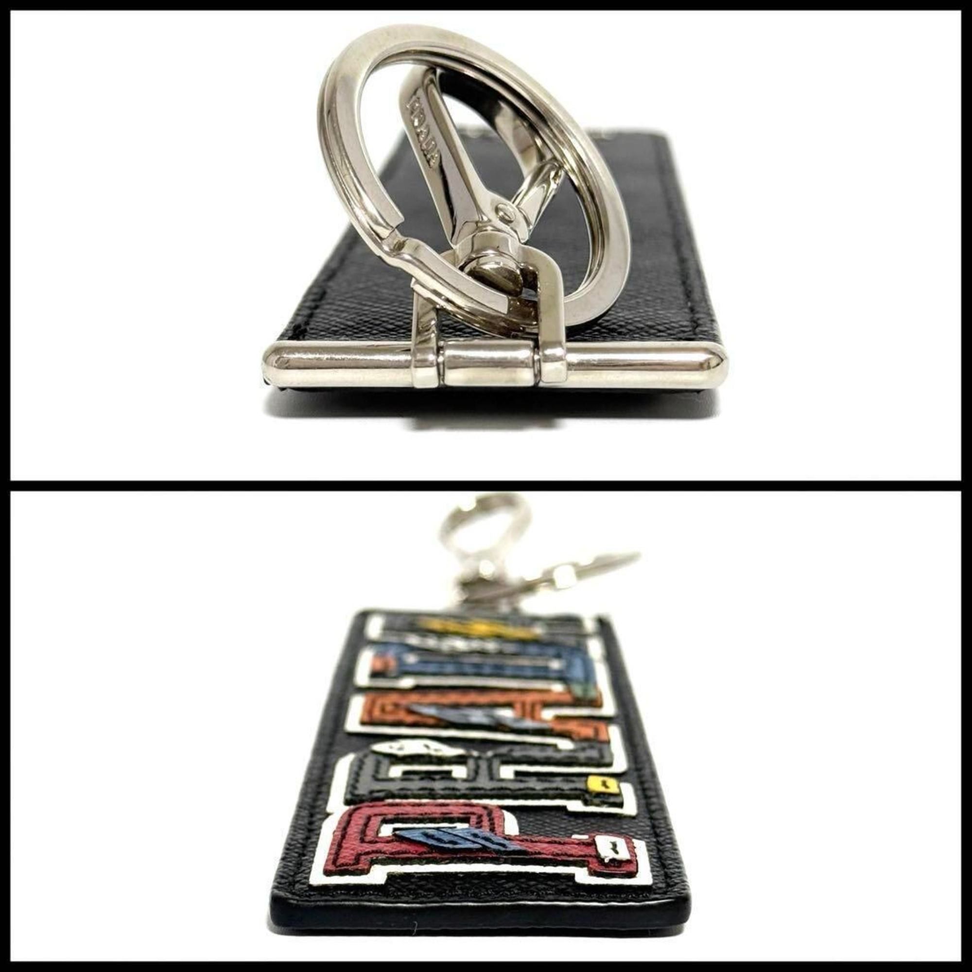 Prada Prada Men's Key Holder Ring Bag Charm Black Size ONE SIZE - 4 Thumbnail