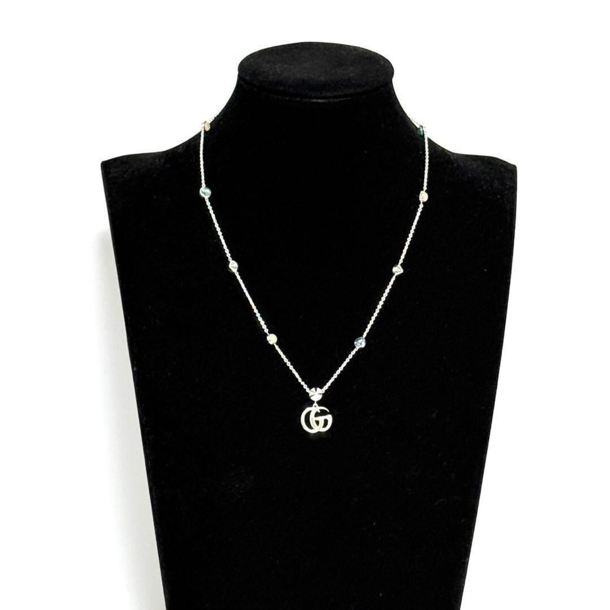 Gucci Gucci Double G Mother of Pearl Necklace Pendant Silver 925 Size ONE SIZE - 9 Thumbnail