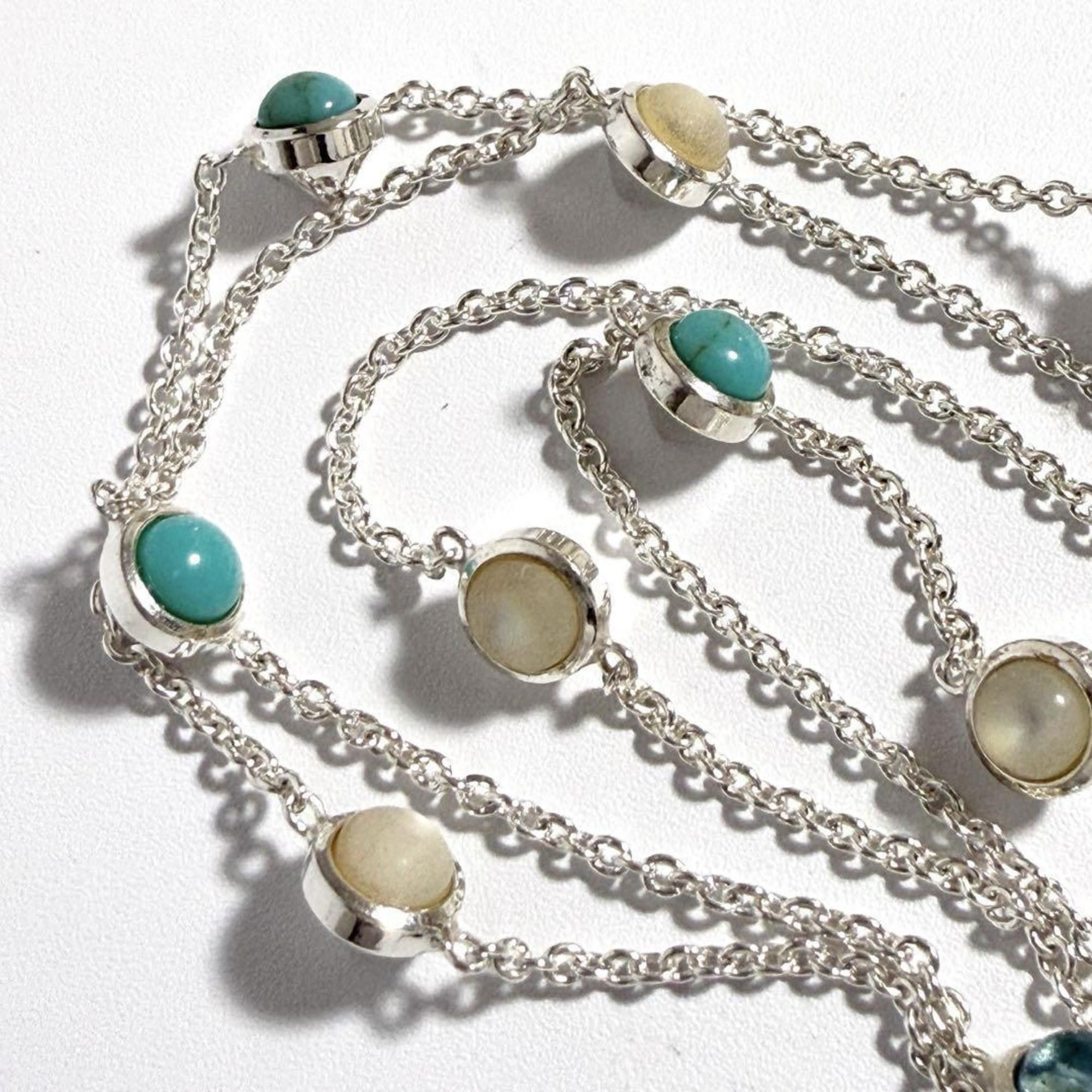 Gucci Gucci Double G Mother of Pearl Necklace Pendant Silver 925 Size ONE SIZE - 6 Thumbnail