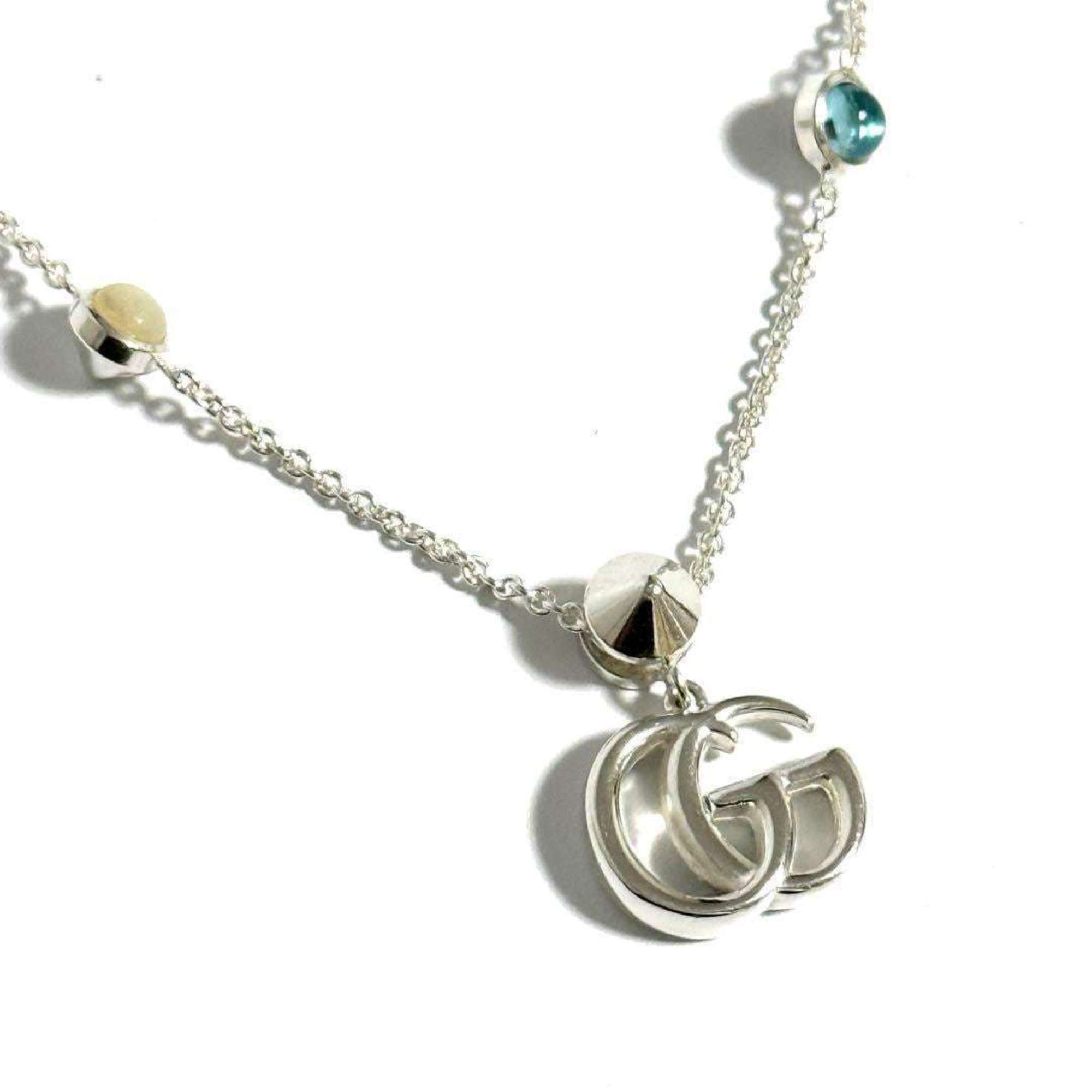 Gucci Gucci Double G Mother of Pearl Necklace Pendant Silver 925 Size ONE SIZE - 2 Thumbnail