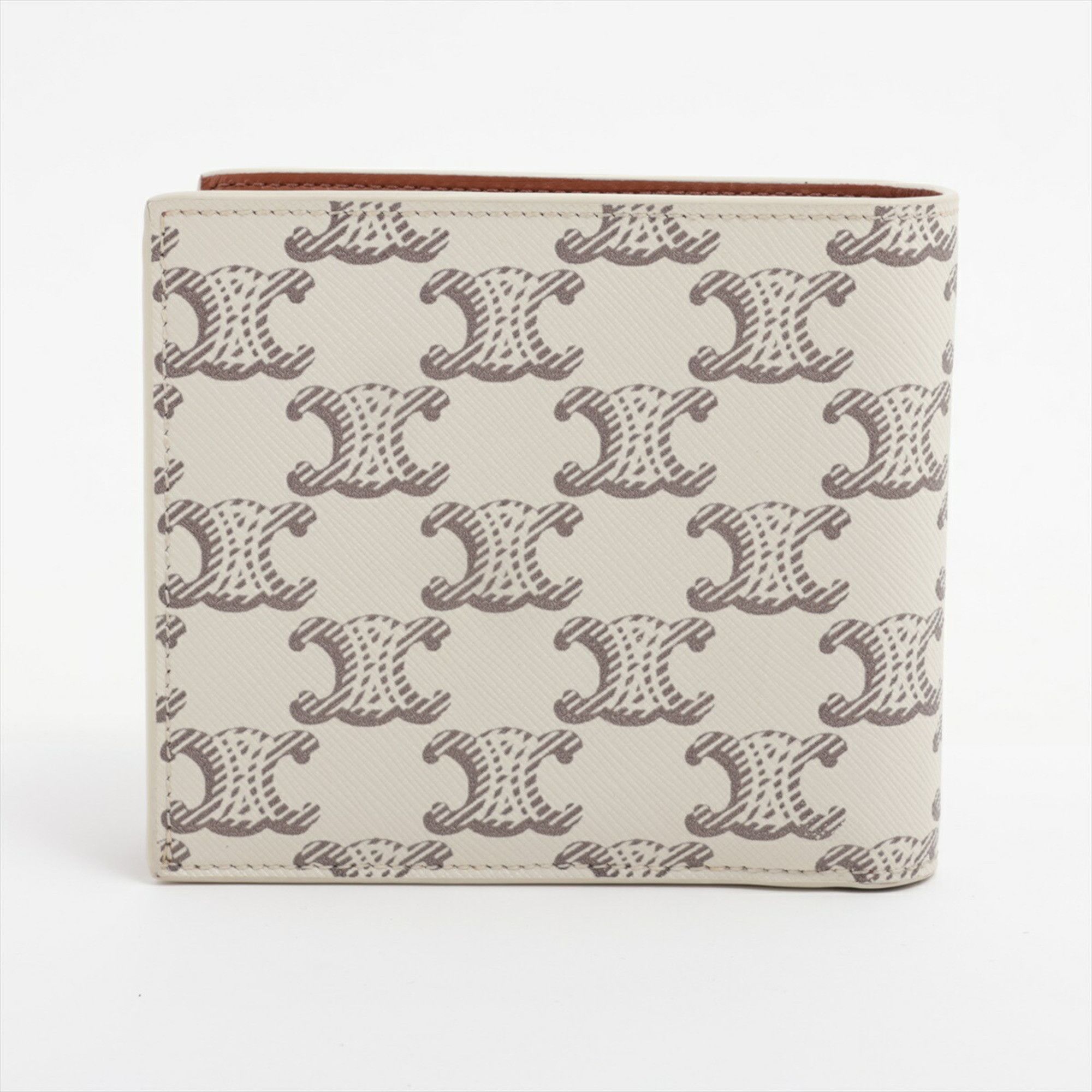 Celine Celine Triomphe Canvas Bifold Wallet Beige Leather for Men Size ONE SIZE - 2 Thumbnail