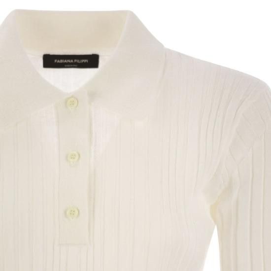 Fabiana Filippi FABIANA FILIPPI Women Polo Shirts MAD275F507 WHITE Size M / US 6-8 / IT 42-44 - 4 Thumbnail