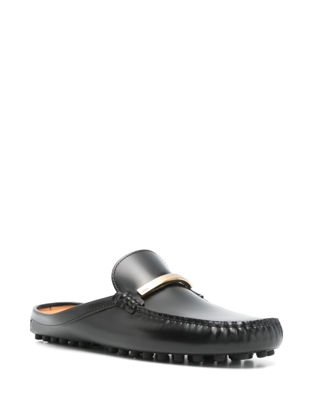 Tod's BRANDED METAL BAR LEATHER GOMMINO MULES Size US 7.5 / IT 37.5 - 2 Thumbnail