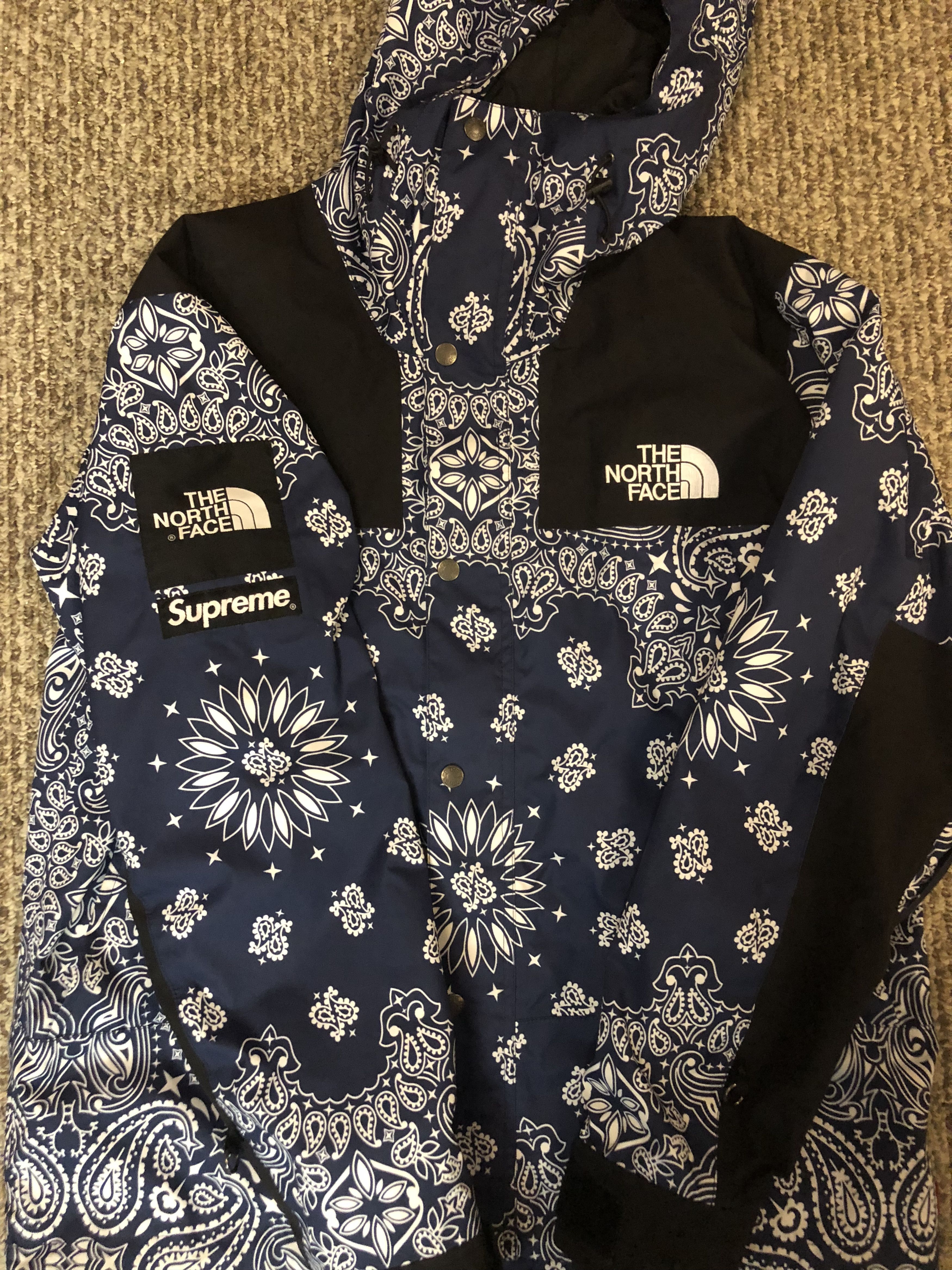 Supreme north face blue bandana sale