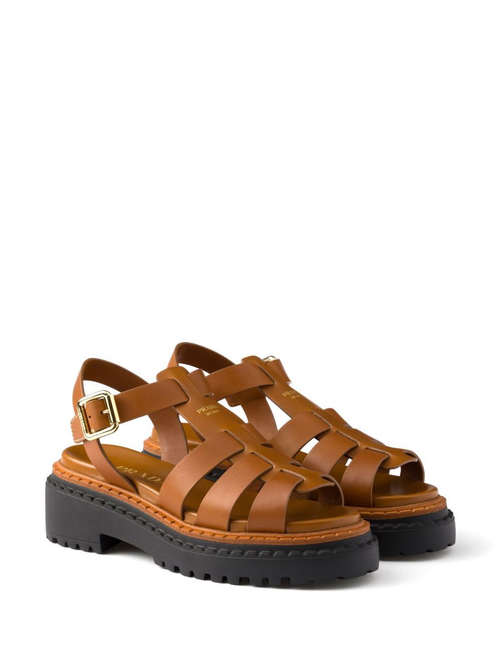 Prada LEATHER CAGE SANDALS Size US 10 / IT 40 - 4 Thumbnail