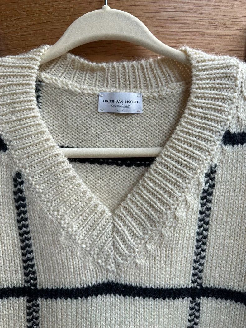 トップス Dries Van Noten Wool Cashmere Check Knit Dries Van Noten Checkered Knit Sweater