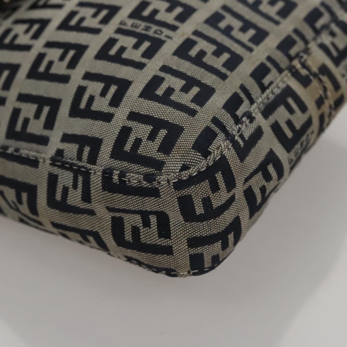 Fendi Zucchino Navy Canvas Shoulder Bag (Pre-Owned) Size ONE SIZE - 7 Thumbnail
