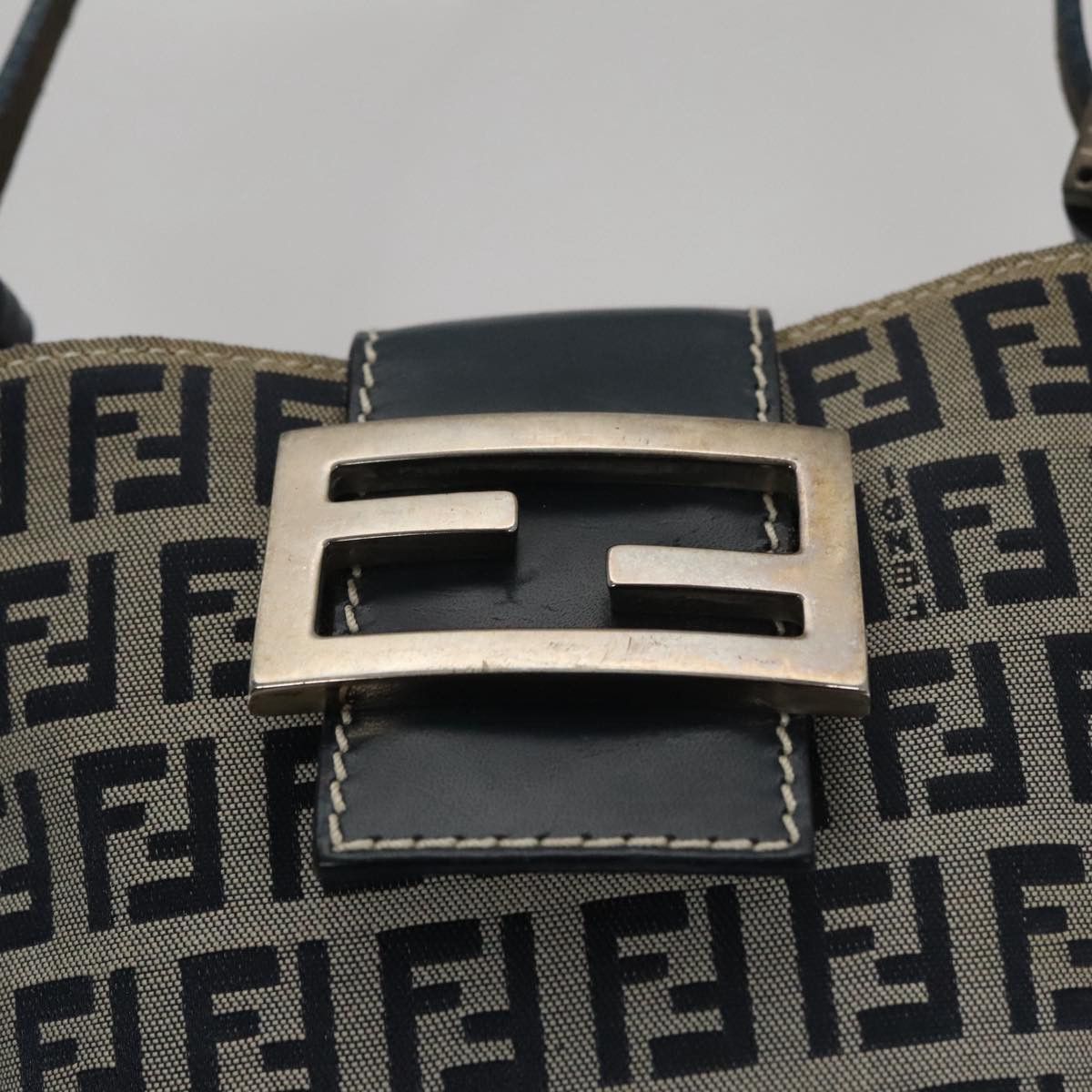 Fendi Zucchino Navy Canvas Shoulder Bag (Pre-Owned) Size ONE SIZE - 8 Thumbnail
