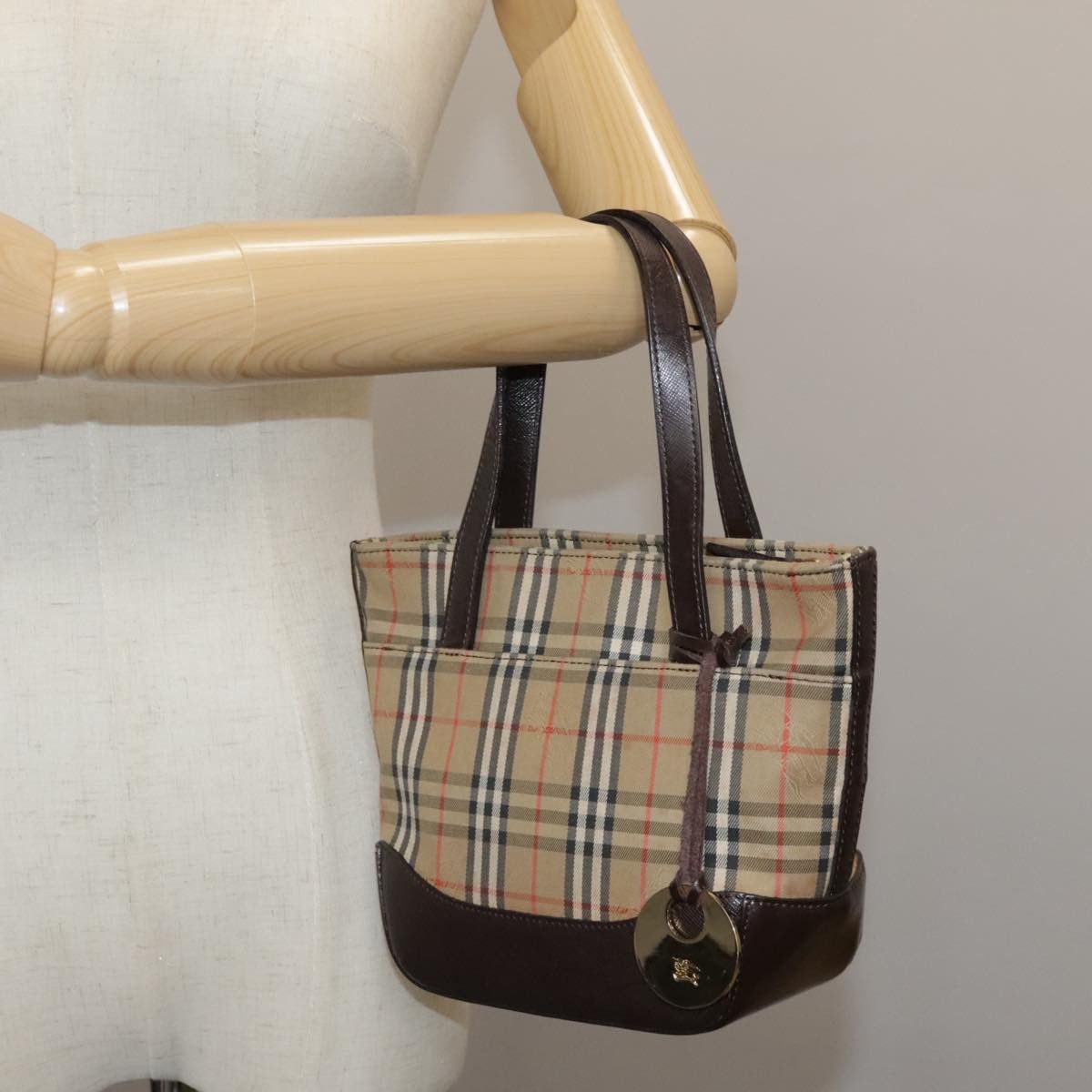 Burberry Nova Check Beige Canvas Handbag (Pre-Owned) Size ONE SIZE - 15 Thumbnail