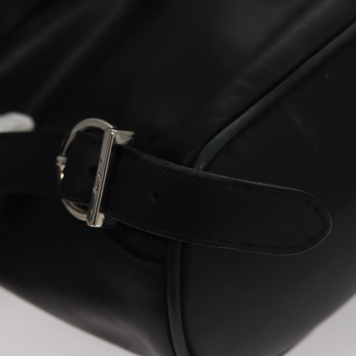 Gancini Black Leather Backpack Bag (Pre-Owned)