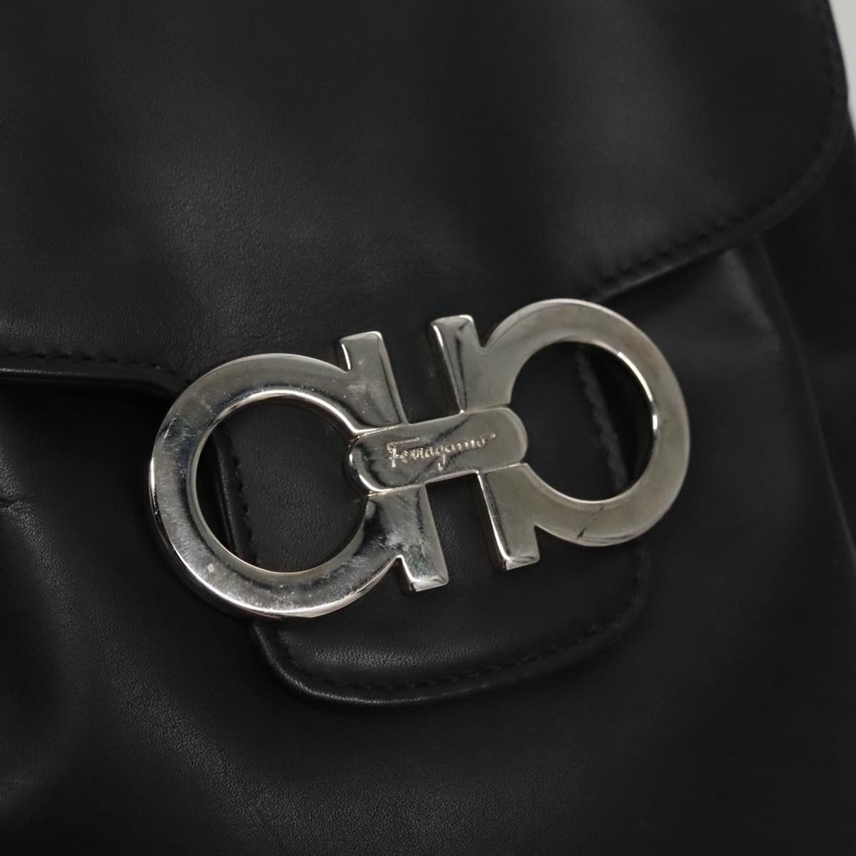 Gancini Black Leather Backpack Bag (Pre-Owned)