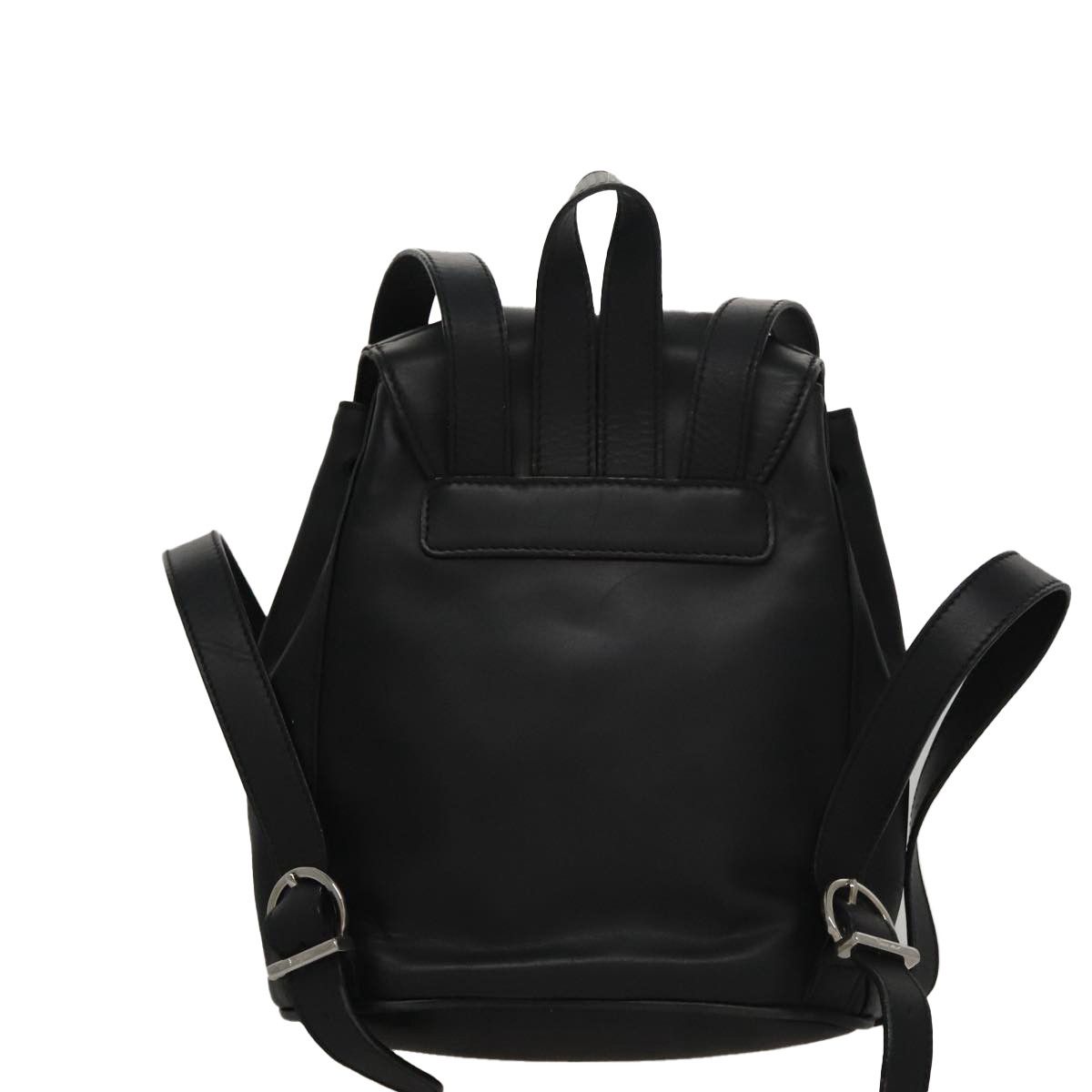 Gancini Black Leather Backpack Bag (Pre-Owned)