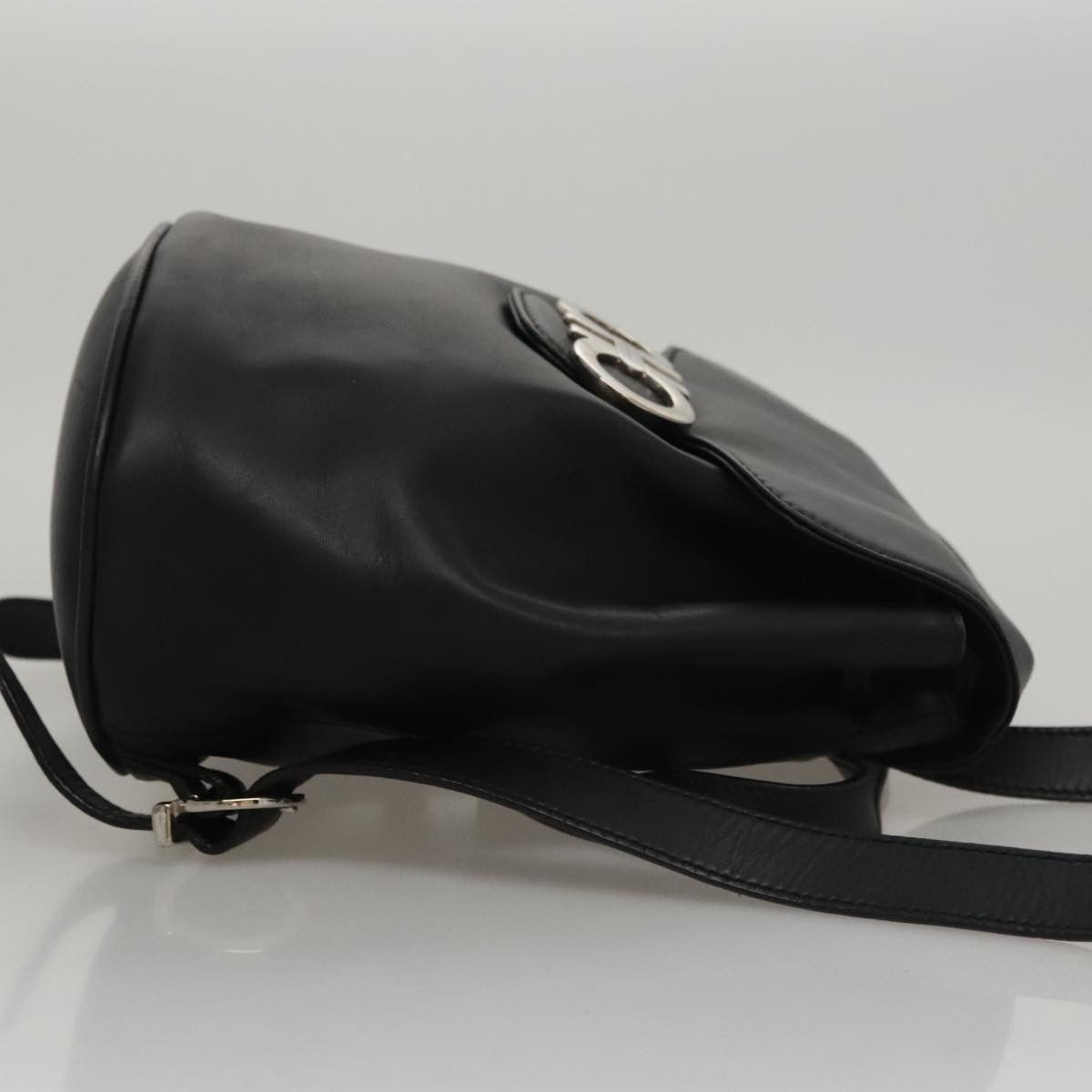 Gancini Black Leather Backpack Bag (Pre-Owned)