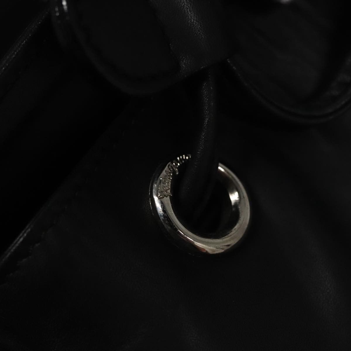 Gancini Black Leather Backpack Bag (Pre-Owned)