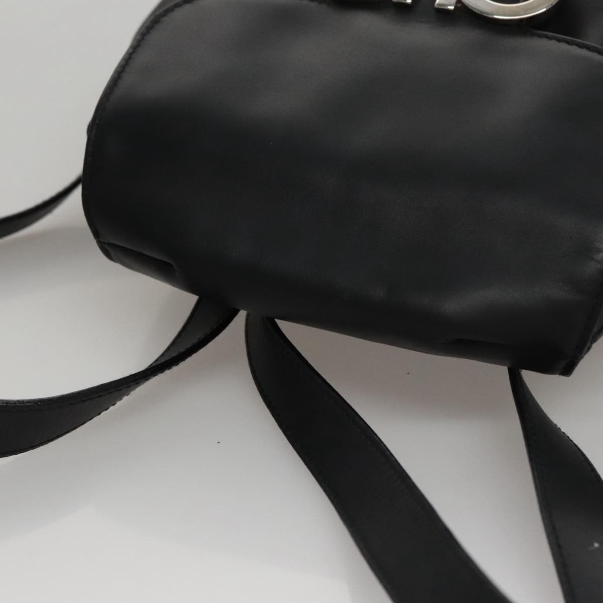 Gancini Black Leather Backpack Bag (Pre-Owned)
