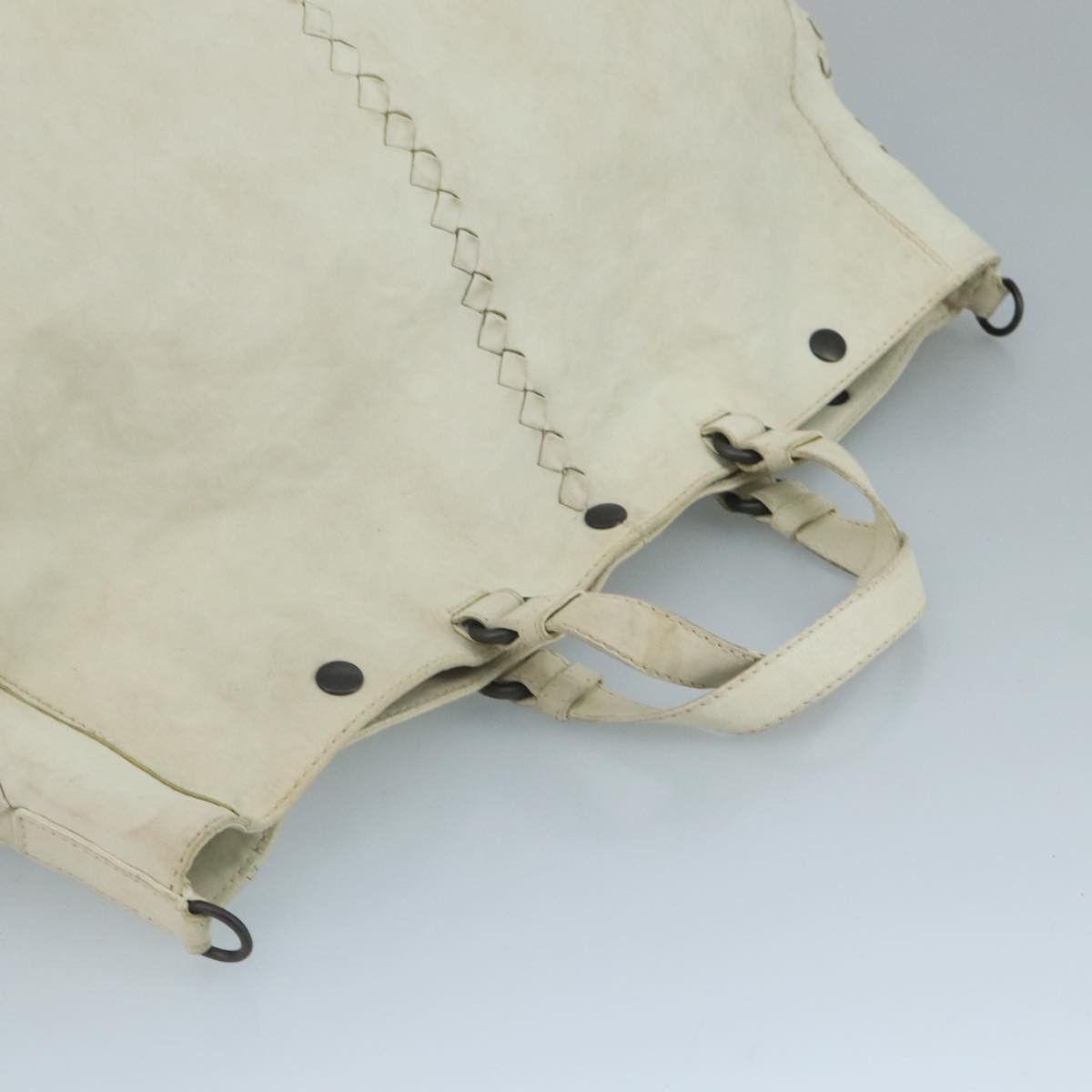 Bottega Veneta Cervo White Leather Tote Bag (Pre-Owned) Size ONE SIZE - 16 Thumbnail