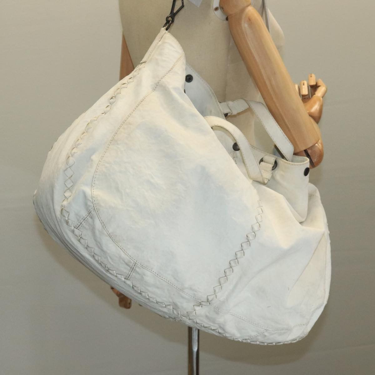 Bottega Veneta Cervo White Leather Tote Bag (Pre-Owned) Size ONE SIZE - 14 Thumbnail