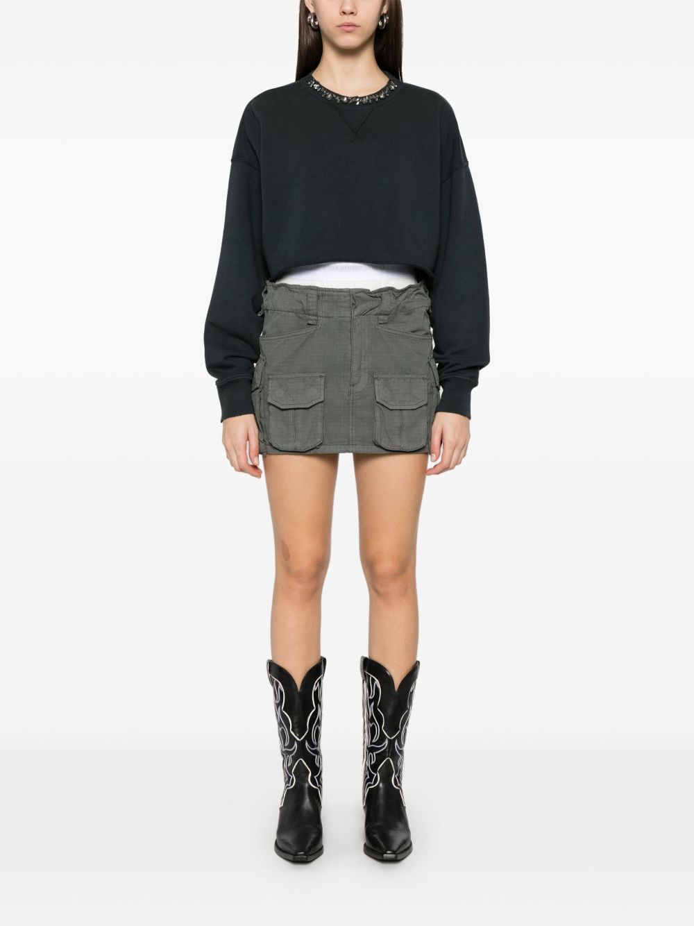 Golden Goose ORGANIC COTTON CROPPED SWEATSHIRT Size M / US 6-8 / IT 42-44 - 4 Thumbnail