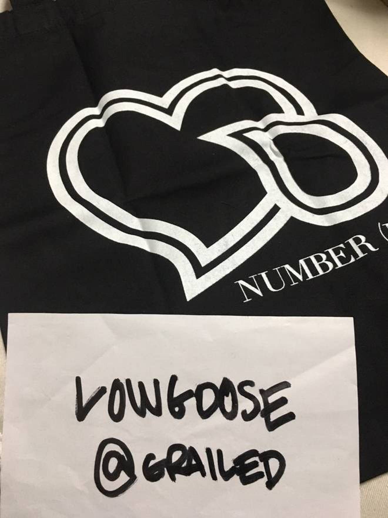 Number (N)ine Number (N)ine Tote Bag Black Bleeding Crying Heart Logo Size ONE SIZE - 2 Thumbnail