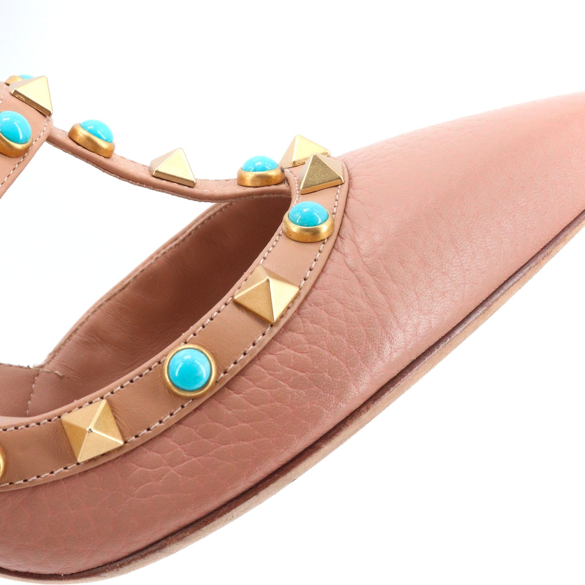 Valentino VALENTINO - Valentino Rockstud pumps in nude pink grained leather Size US 6.5 / IT 36.5 - 3 Thumbnail