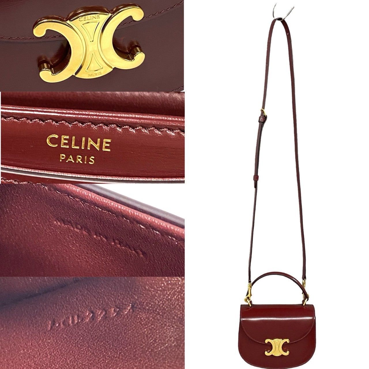 Celine Celine Shoulder Bag Red Leather Size ONE SIZE - 3 Thumbnail