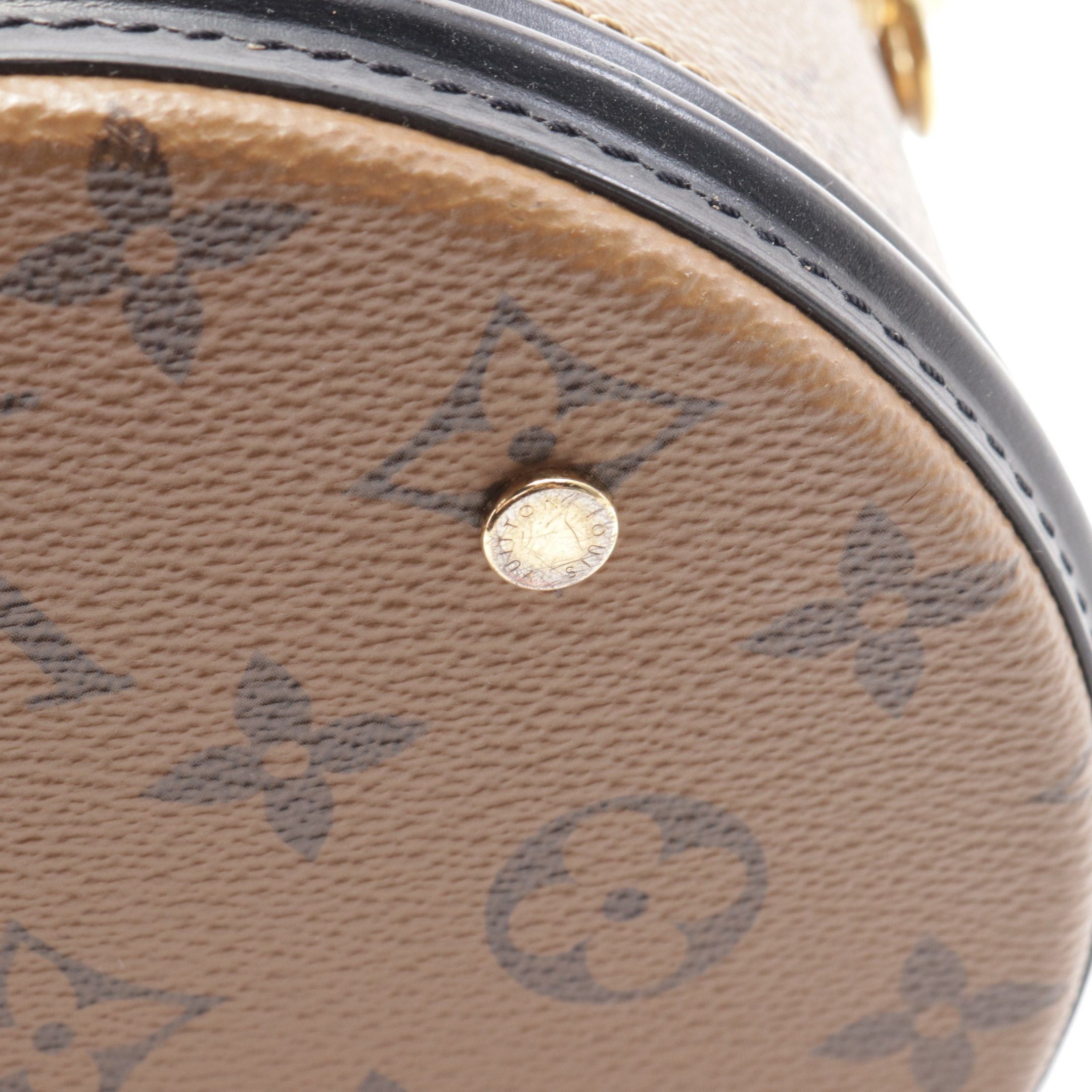 Louis Vuitton Louis Vuitton Cannes Monogram Reverse Handbag Vanity Bag Leather Brown Black Size ONE SIZE - 7 Thumbnail