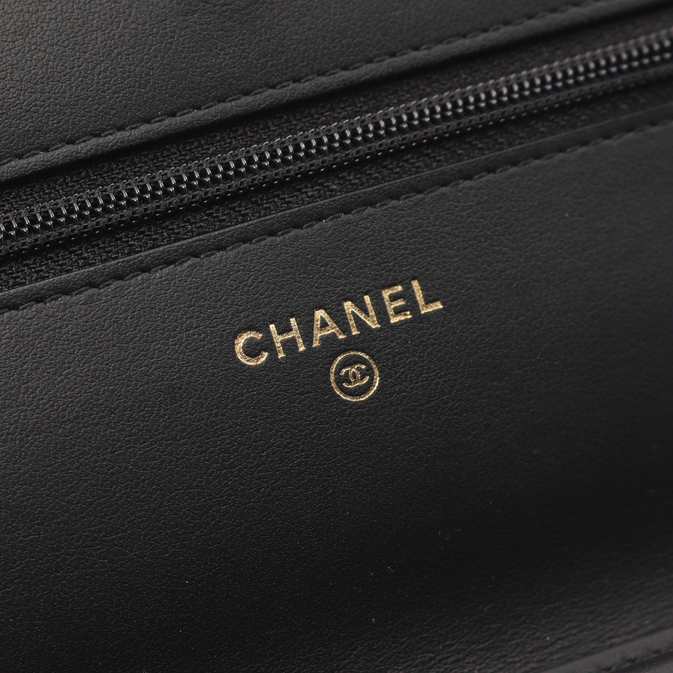 Chanel Chanel 2.55 Matelasse Chain Wallet Leather Black Gold Hardware Size ONE SIZE - 4 Thumbnail