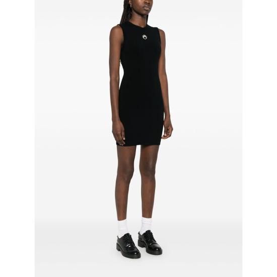 Marine Serre MARINE SERRE Women Dresses WDR328A CKNI0511 BK99 BLACK Size M / US 6-8 / IT 42-44 - 2 Thumbnail