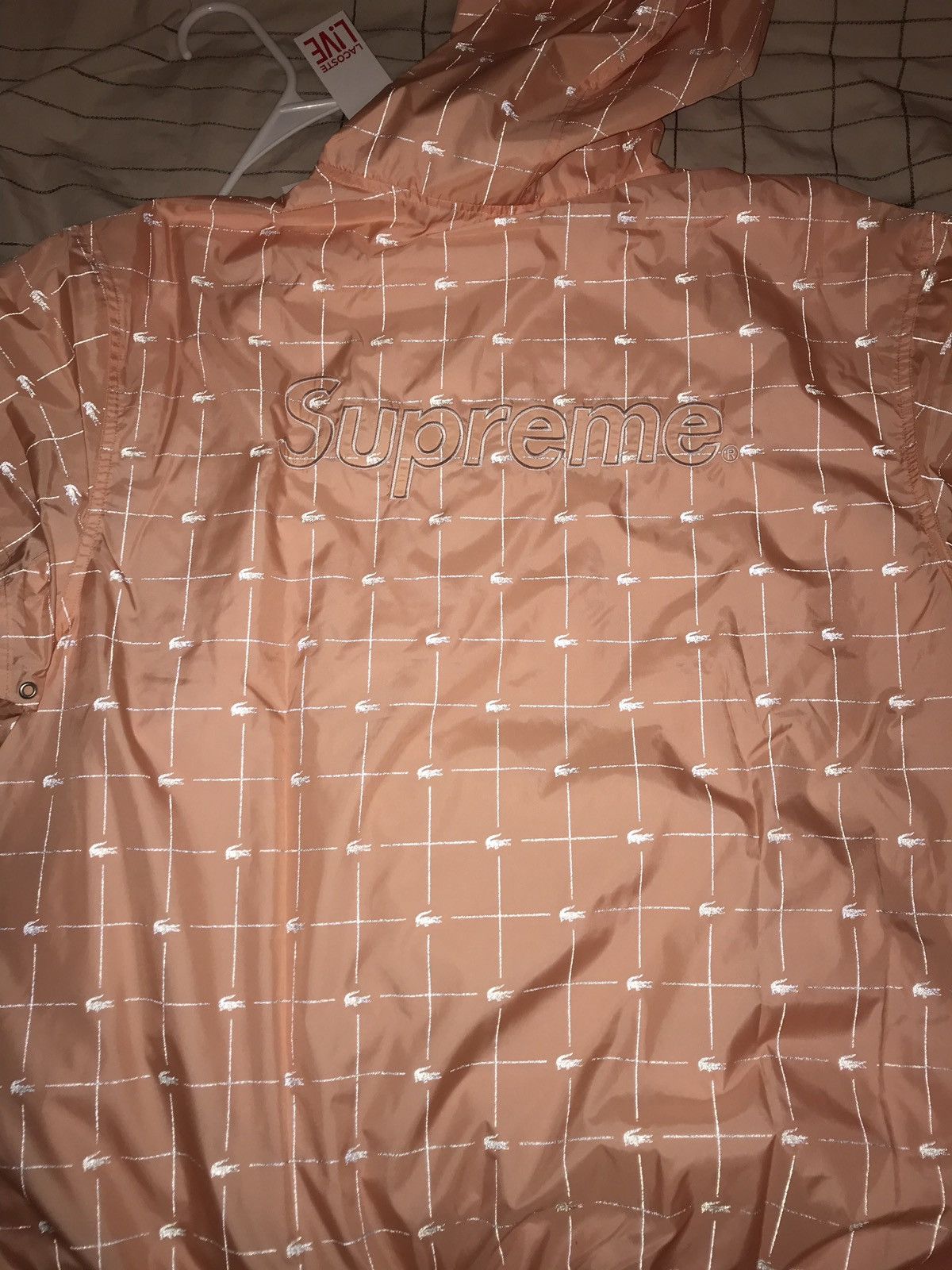 Supreme X Lacoste Reflective Peach Anorak