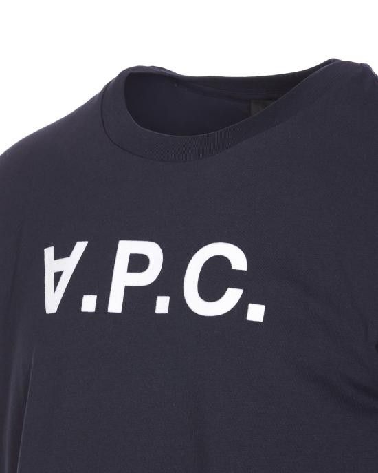 A.P.C. A.P.C. Men T-Shirts COHBM M26384 TIQ Blue Size US XXL / EU 58 / 5 - 3 Thumbnail
